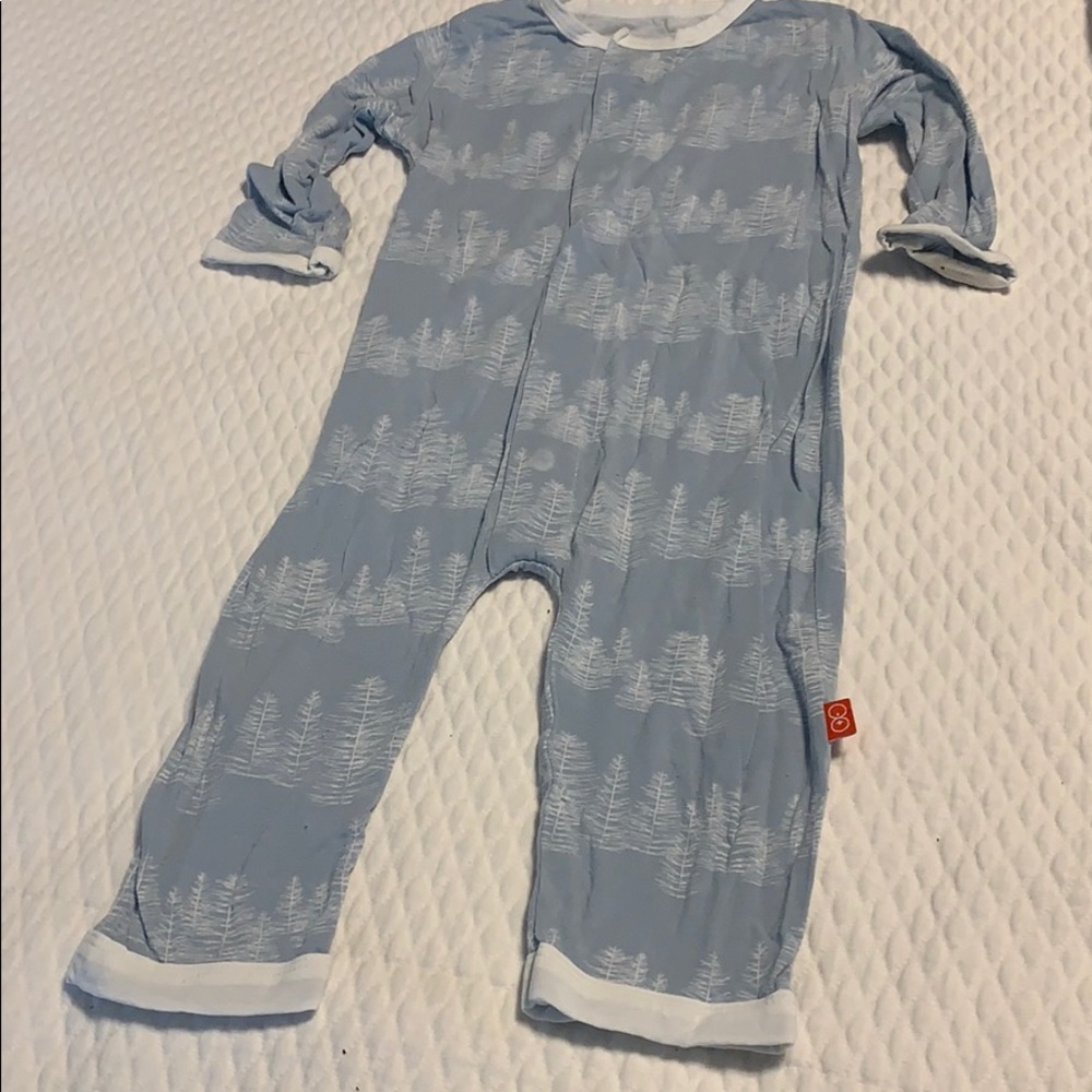 Magnetic blue pjs with white trees